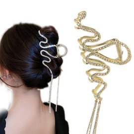 Diamond Tassel Hair Clips for Women, Sparkle Crystal Metal Nonslip Hair Clips Hair Clamp Tassel Hair Catch Clip Hair Accessories for Women Girls