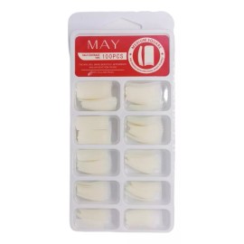 May Caja Con 100 Tips Para Uñas Natural, Frances, Transparentes Color Natural