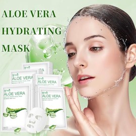 Aloe Vera Face Mask,Hydrating Face Masks Skincare For Dry, Oily,Sensitive Skin,Aloe Facial Skincare Sheet For Moisturizing, Soothing, Calming, Sun Car