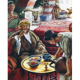 Catholic print picture - Rich Man and Lazarus T - 8" x 10" ready to be framed