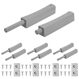 KOVOSCH 8 Pack Magnetic Push Latches, Push to Open Door Latch, Adjustable Touch Latch Hardware for Cabinet Drawer, Wardrobe Door, Grey