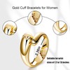 FACAICAI 18K Gold Plated Wide Chunky Gold Cuff Bracelets for