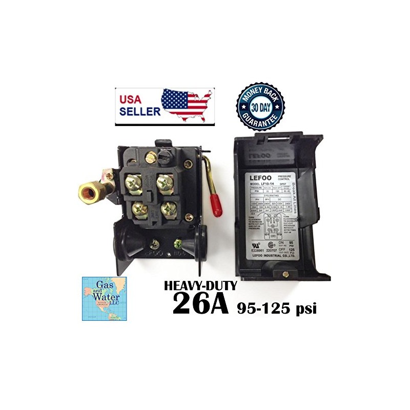 Lefoo Pressure Switch Control 95-125psi 1 Port Heavy Duty 26