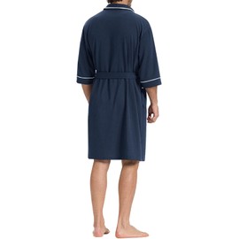 SIORO Men’s Waffle Knit Robe with Shawl Collar, Short Lightweight Bathrobe with Pockets, Perfect for Spa, Summer & Shower
