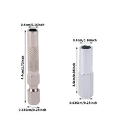 6pcs 1/4" to 4mm Bit Adapter, 6.35mm to 4mm Hex Screw Driver Bit Adapter Magnetic & Drill Extension Bit Holder for Micro Bits, Screwdriver Converter Set for Automotive & DIY Repair Tool Kit