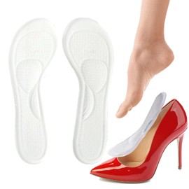 Feetly® Plantillas para Zapatos Mujer 3/4 [1 PAR] - Plantillas de Gel para Zapatillas de Tacón Alto y Plataformas - Haz tu Zapato Cómodo - Almohadillas de Metatarso - Taloneras (Transparente)