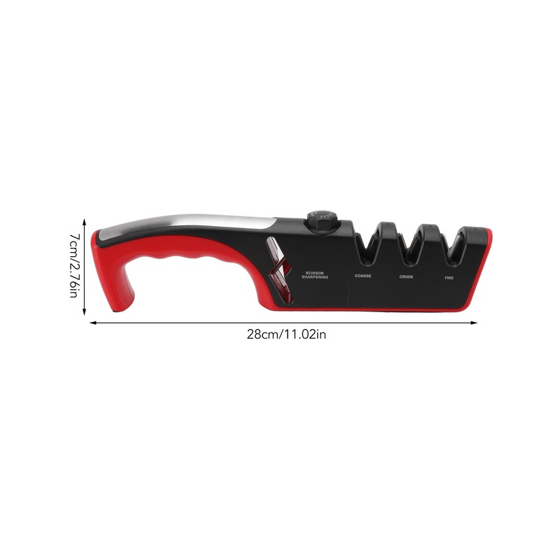 Knife Sharpener Diamond Black Ergonomic Multifunctional Adjustable 3 Stages Kitchen
