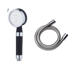 Housler® Gloss Black Metal Constructed Pressure increasing Shower Head and 1.5Meter 12mm Large Bore Shower Hose