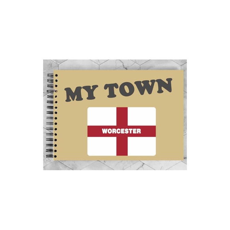 Worcester England Flag Rectangular Matt Paper Stickers A4 Sheet of