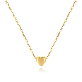 DeScount Delicate Tiny Gold Heart Choker Necklace,Dainty Cute Simple Heart Pendant Necklaces for Women