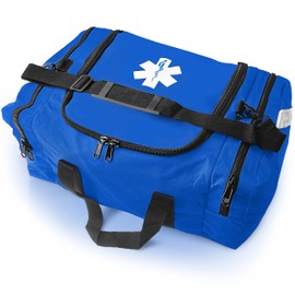 EMS XTRM Large EMT Bag - Spacious, Multi-Compartment Medical Bag, Empty First Aid Bag for EMS, Hospitals, and Rescue Teams, Durable and Water-Resistant (Blue)