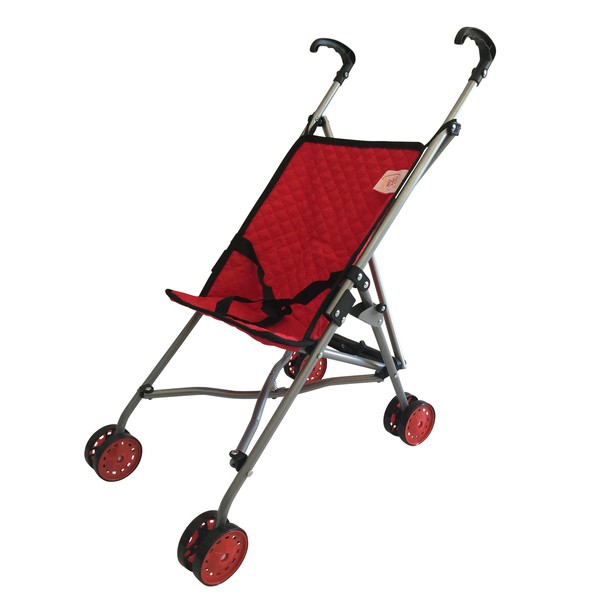 The New York Doll Collection First Dolls Stroller for Kids, - one piece – Red Color for18” inch Folds for Storage - Great Gift for Toddlers