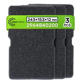 3 Pieces Tumble Dryer Sponge Filter 243 x 153 x 12 mm with the Original Code 2964840100 2964840200 for Beko 782372445 782372152 for Smeg - ONIX TECH