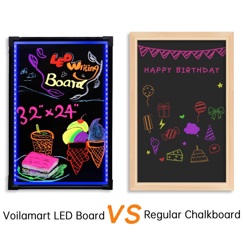 Voilamart LED Message Writing Board, 32" x 24" Flashing Illuminated