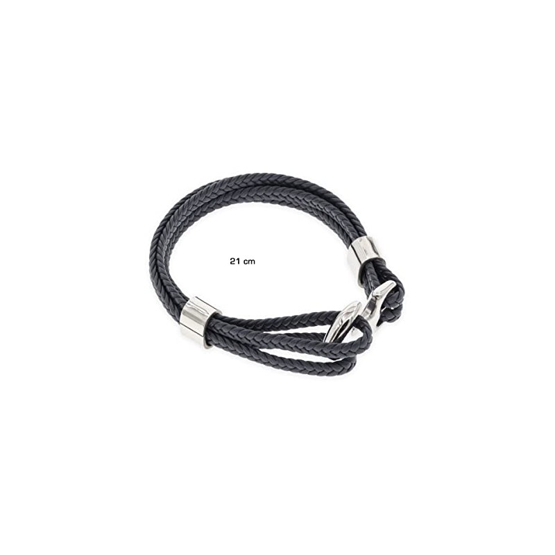 ROAL | Pulsera doble de piel para hombre, con dije