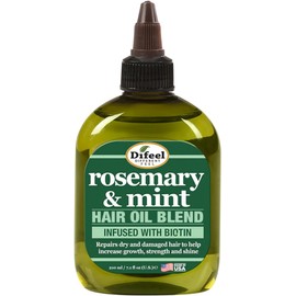 Difeel Aceite para el cabello premium de romero y menta con biotina 7.1 oz. - Aceite de romero natural para el crecimiento del cabello y biotina