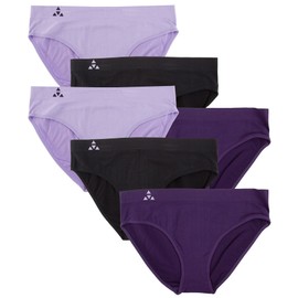 Balanced Tech Women's 3 Pack Classic Seamless Hipster Brief Bikini Panties - Black - Small