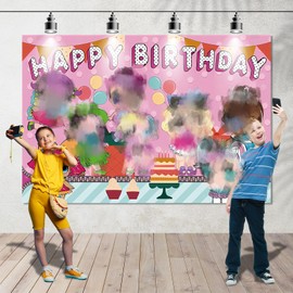 Happy Birthday Backdrop, Party Decorations Happy Birthday Banner Photography Background Photo Decorations Supplies Birthday Sign Poster for Girls Boys Teens Baby Shower Decorations
