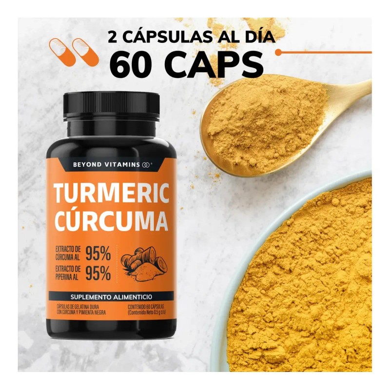 Turmeric Cúrcuma Extracto Raíz Estandarizada Pimienta Negra Curcumina Curcuminoides Suplemento