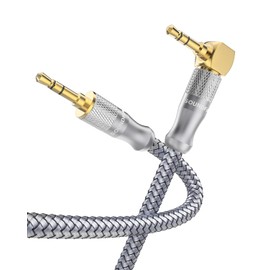 SOUNDFAM 90 Degree AUX Cable for Car (90 Degree AUX Cable, 1.6ft/0.5M)