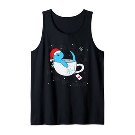Tea Rex Christmas, Relax Blue Dino in Tea Cup Tank Top