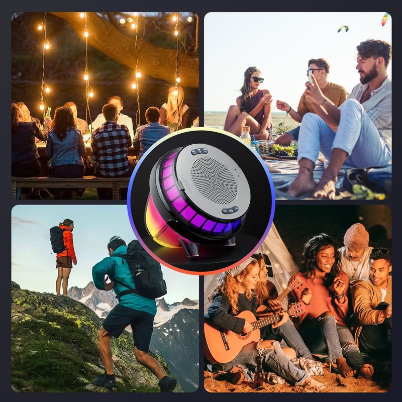 EMPERSTAR Floating Speaker for Pool with Colorful Lights, IPX7 Waterproof
