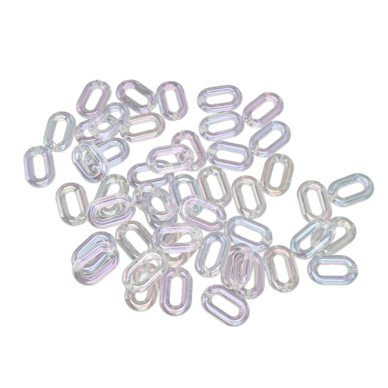 50PCS Acrylic Linking Rings Transparent DIY Assemblable Transparent Color Plating