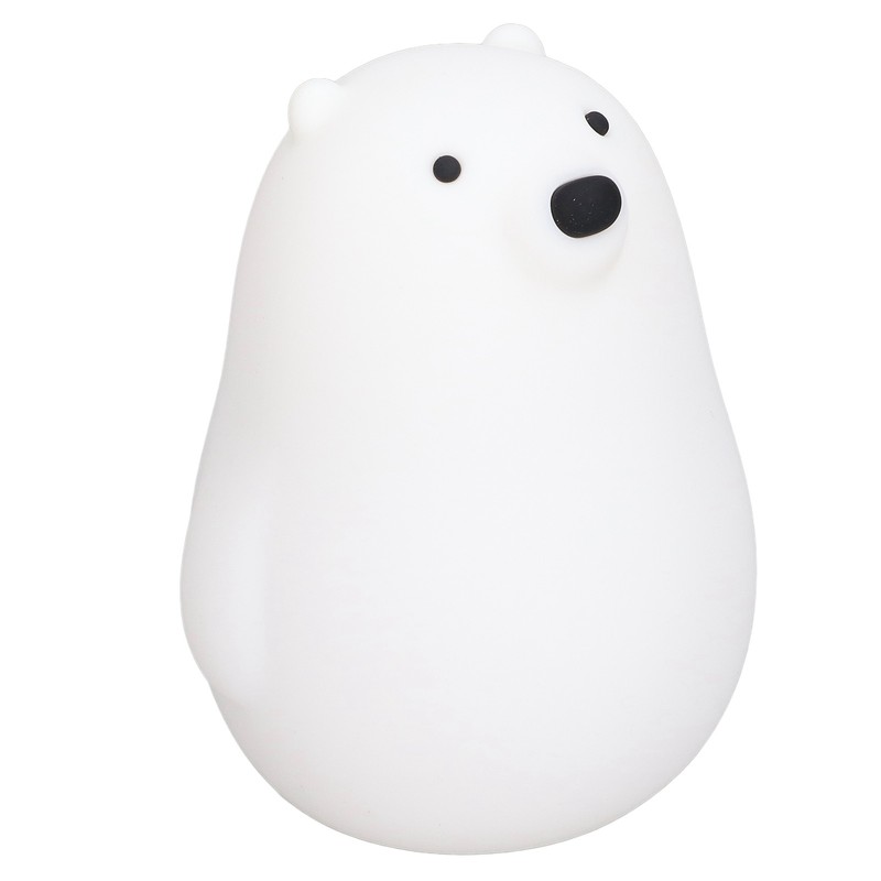 LED Night Light Cartoon White Bear Baby Pat Light USB