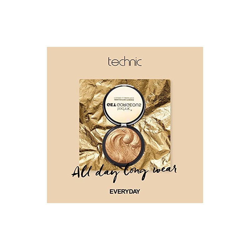 Technic Get Gorgeous Highlighting Powder - Pressed Shimmer Face Makeup