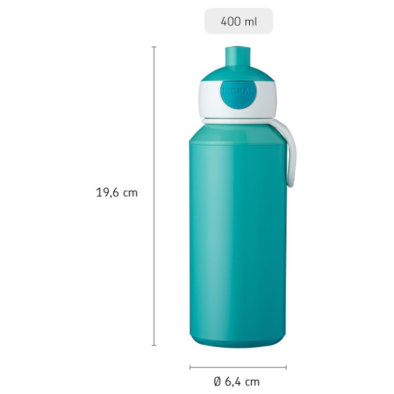 Mepal Campus Pop-Up Water Bottle with Flip-Up Replacement Cap Leak-Proof