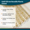 Unique Gold Glitter Reusable Plastic Straws (Pack of 10) -