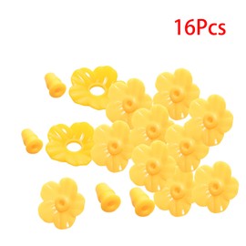 Pocoxll 16 Pcs Yellow Hummingbird Feeder Replacement Parts, Replacement Flowers for Feeding Ports,Wild Bird Feeders(Style 1)