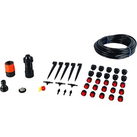 Lily's Home Garden Irrigation System. Water Irrigation Drip Kit for Your Garden Plants, Flower Raised Bed and Greenhouse. Include a 33 Foot Tubing Drip Line and 25 Drippers. Indoor or Outdoor