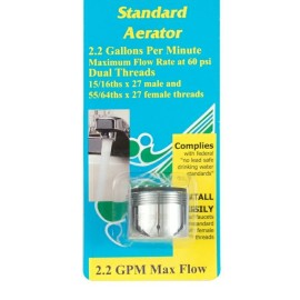 Wdon STANDARD DUAL THREADED FAUCET AERATOR 15/27-27 55/64-27