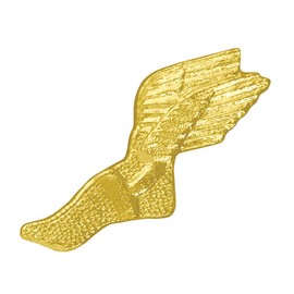 Winged Track Chenille Lapel Pins Bright Gold Women & Men Finished with Clutch Back - 25 Pack