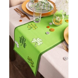 DII St. Patrick's Day Collection Tabletop, Reversible Table Runner, 14x108, Lucky Day
