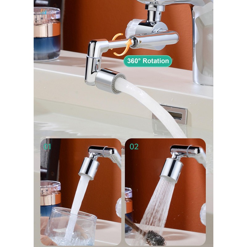 1080 Degree Rotating Multifunctional Extension Tap, Tap Attachment with Dual