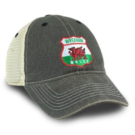 1863FC Wrexham Vintage Trucker Hat Crest- Black
