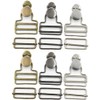 6 Sets Overall Buckles Metal Suspender Replacement Buckles with Rectangle