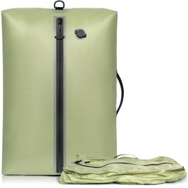 BAGAIL TPU Vacuum Bag for Travel, Reusable Compression Bag with IPX8 Waterproof Zipper, Save Space for Suitcase, Backpack and Carry on (Green, ExtraLarge, No Pump)