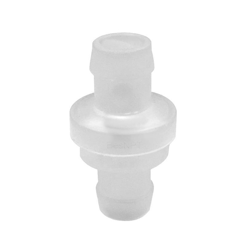 BesNPT 1/2" Barb Hose Inline Check Valve Ozone Resistance PVDF