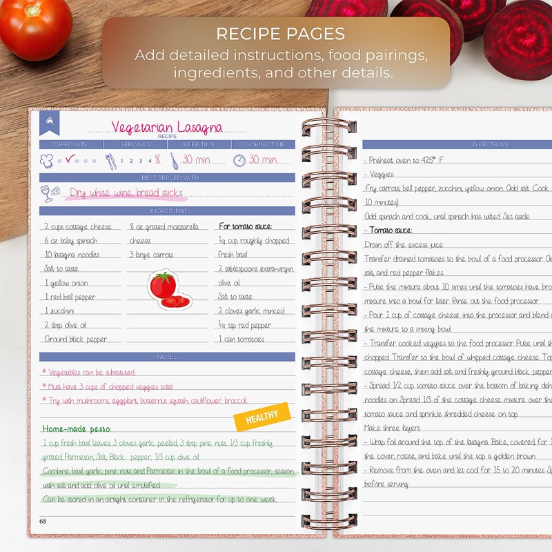 Clever Fox Recipe Book Spiral – Blank Family Cookbook –