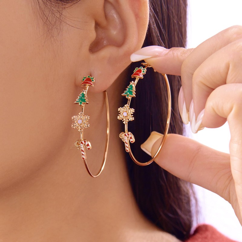 Christmas Earrings for Women Dangle Drop Snowflake Candy Cane Holiday