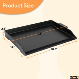 23" x 16" Universal Cast Iron Cooking Griddle, Flat Top Grill Pre-Seasoned Nonstick Griddle Insert for Most Gas Grills and 4 Burner Stove Top, Griddle Insert Griddle Plate for Gas Grill