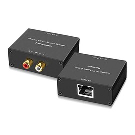 Stereo Hi-Fi Audio Balun, Analog Audio Extender, Stereo RCA to Stereo RCA Audio Over Cat5e/Cat 6 Extender