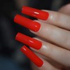 Bright Red Solid Color Press On Nails Extra Long Square