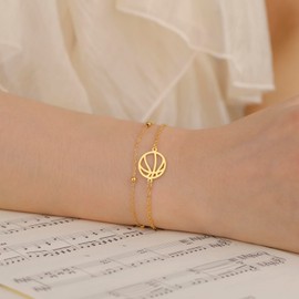 TEAMER Basketball Bracelet Basketball Double Chain Bracelet Stainless Steel Fashion Sport Ball Jewellery for Basketball Lovers, Stainless Steel