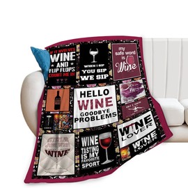 Red Wine Blanket Red Wine Gifts for Girls Boys Woman Red Wine Lover Reunion Throw Blankets Soft Blanket Warm Fleece Flannel Plush Blankets for Bed Sofa Couch 40"x50"