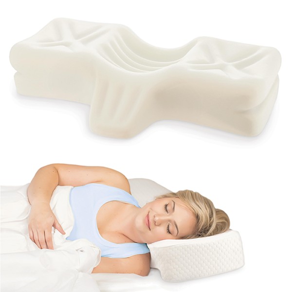 Therapeutica Lite Cervical Orthopedic Foam Sleeping Pillow; for Neck, Shoulder, and Back Pain Relief; Helps Spinal Alignment; Back and Side Sleeping, Medium Firm - Average