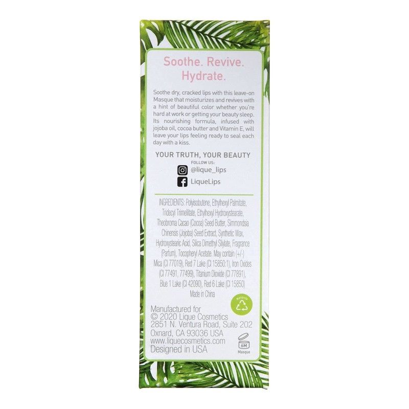 LIQUE Cosmetics Lip Mask for Dry, Cracked Lips, Ultra-Hydrating with
